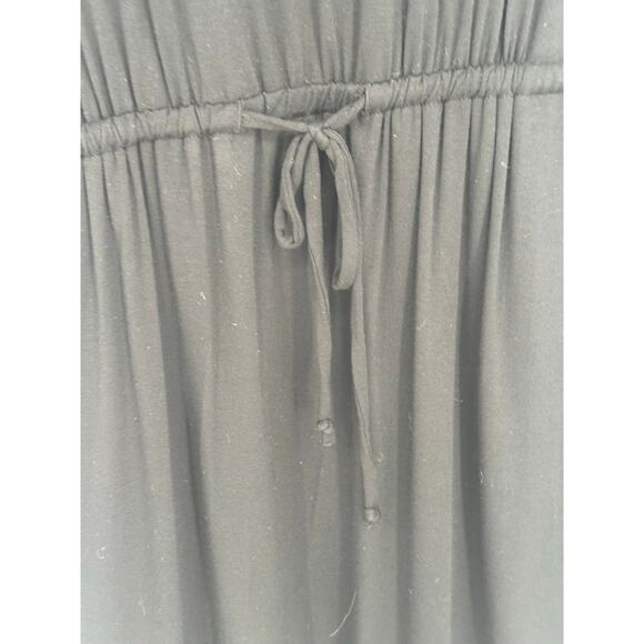 Banana Republic Black Shirt Dress Midi Crew Neck Sleeveless Elastic Waist M - Picture 5 of 8